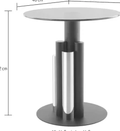 Kayoom Beistelltisch »Ontario 225, RundeGlasplatte aus Sicherheitsglas, 100% Edelstahl« 1 Stk. tlg. Modernes Design, zweifarbiges Säulengestell, Eyecatcher Element