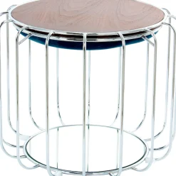 Kayoom Beistelltisch »Pouf Comfortable 110, abnehmbares und wendbares Oberteil« 1 Stk. tlg. praktisch umzuwandeln in Tisch oder Hocker, mit Spiegelglas