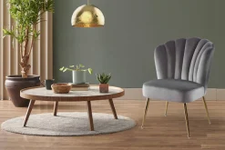 Kayoom Esszimmerstuhl »Stuhl Pippa, Rückenlehne im Retro-Stil, ausgefallene Rückenlehne« () 1 Stk.samtweicher Bezug, Eye-Catcher im Raum, ausgefallene Rückenlehne