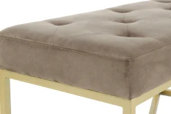 Kayoom Hockerbank »Cameron 125, glamouröses Design, glänzenden Metallfüßen, in Samt-Look« 1 Stk. tlg. bequem, elegant, mit Zierknöpfen, Gold-coated Eisengestell