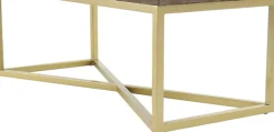 Kayoom Hockerbank »Cameron 125, glamouröses Design, glänzenden Metallfüßen, in Samt-Look« 1 Stk. tlg. bequem, elegant, mit Zierknöpfen, Gold-coated Eisengestell