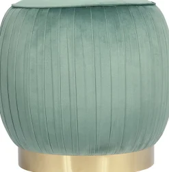 Kayoom Polsterhocker »Hocker Lyla 125, Edler Touch durch goldenen Sockel,Samtbezug« 1 Stk. tlg. samtweich, gesteppte Ziernaht, Edelstahlsockel, Hochwertiger Samtbezug