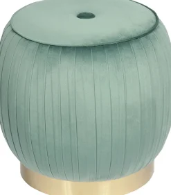 Kayoom Polsterhocker »Hocker Lyla 125, Edler Touch durch goldenen Sockel,Samtbezug« 1 Stk. tlg. samtweich, gesteppte Ziernaht, Edelstahlsockel, Hochwertiger Samtbezug