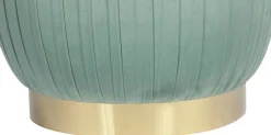 Kayoom Polsterhocker »Hocker Lyla 125, Edler Touch durch goldenen Sockel,Samtbezug« 1 Stk. tlg. samtweich, gesteppte Ziernaht, Edelstahlsockel, Hochwertiger Samtbezug