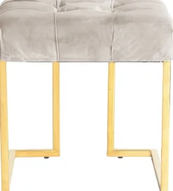 Kayoom Polsterhocker »Hocker Rarity 125, Edler Touch durch goldenes Gestell« 1 Stk. tlg. eckig, samtweich, gesteppt, mit Zierknöpfen, Edelstahlgestell