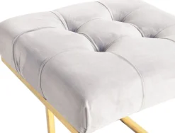 Kayoom Polsterhocker »Hocker Rarity 125, Edler Touch durch goldenes Gestell« 1 Stk. tlg. eckig, samtweich, gesteppt, mit Zierknöpfen, Edelstahlgestell