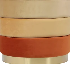Kayoom Polsterhocker »Hocker Matilda 325, Edler Touch durch goldenen Sockel« 1 Stk. tlg. Samtbezug, farbig geschichtete Polsterung, goldener Sockel