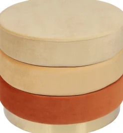 Kayoom Polsterhocker »Hocker Matilda 325, Edler Touch durch goldenen Sockel« 1 Stk. tlg. Samtbezug, farbig geschichtete Polsterung, goldener Sockel