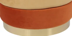 Kayoom Polsterhocker »Hocker Matilda 325, Edler Touch durch goldenen Sockel« 1 Stk. tlg. Samtbezug, farbig geschichtete Polsterung, goldener Sockel