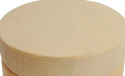 Kayoom Polsterhocker »Hocker Matilda 325, Edler Touch durch goldenen Sockel« 1 Stk. tlg. Samtbezug, farbig geschichtete Polsterung, goldener Sockel
