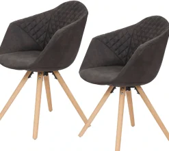Kayoom Polsterstuhl »Stuhl Chadwick 110 2er-Set, stilvolles Design, in Naturfarben gehalten« (Set) 2 Stk.bequem, Holzbeine, weich gepolstert, stilvolles Design