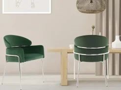Kayoom Polsterstuhl »Stuhl Corey 125, komfortabler Stuhl,angesagter Retro-Look« () 1 Stk.samtweicher Bezug, pflegeleicht, sehr gemütlich, angesagter Retro-Look