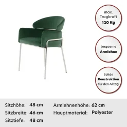 Kayoom Polsterstuhl »Stuhl Corey 125, komfortabler Stuhl,angesagter Retro-Look« () 1 Stk.samtweicher Bezug, pflegeleicht, sehr gemütlich, angesagter Retro-Look