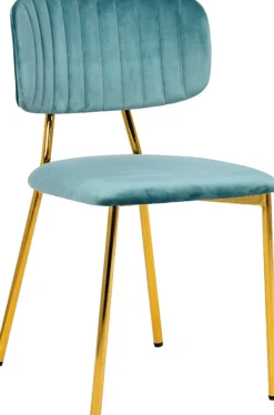 Kayoom Polsterstuhl »Stuhl Giselle 125 2er-Set, pflegeleichter Samtbezug« (Set) 2 Stk.mit Armlehnen, goldenes Gestell aus Edelstahl, Samtbezug, Ziernähte