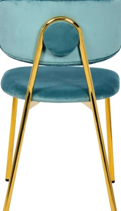 Kayoom Polsterstuhl »Stuhl Giselle 125 2er-Set, pflegeleichter Samtbezug« (Set) 2 Stk.mit Armlehnen, goldenes Gestell aus Edelstahl, Samtbezug, Ziernähte
