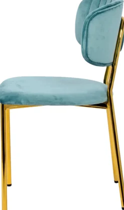 Kayoom Polsterstuhl »Stuhl Giselle 125 2er-Set, pflegeleichter Samtbezug« (Set) 2 Stk.mit Armlehnen, goldenes Gestell aus Edelstahl, Samtbezug, Ziernähte