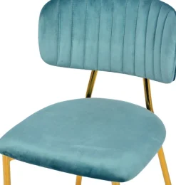 Kayoom Polsterstuhl »Stuhl Giselle 125 2er-Set, pflegeleichter Samtbezug« (Set) 2 Stk.mit Armlehnen, goldenes Gestell aus Edelstahl, Samtbezug, Ziernähte