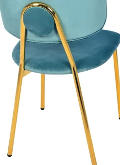 Kayoom Polsterstuhl »Stuhl Giselle 125 2er-Set, pflegeleichter Samtbezug« (Set) 2 Stk.mit Armlehnen, goldenes Gestell aus Edelstahl, Samtbezug, Ziernähte