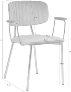 Kayoom Polsterstuhl »Stuhl Giselle 225 2er-Set, Gestell aus Edelstahl« (Set) 2 Stk.mit Armlehnen, goldenes Gestell aus Edelstahl, Samtbezug, Ziernähte