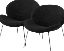Kayoom Polsterstuhl »Stuhl Jaden 125 2er-Set, im angesagten Stoff mit dem Kräusel-Effekt« (Set) 2 Stk.Ästhetisch minimalistisches Design, Bouclé Stoff, breites Sitzen