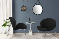 Kayoom Polsterstuhl »Stuhl Jaden 125 2er-Set, im angesagten Stoff mit dem Kräusel-Effekt« (Set) 2 Stk.Ästhetisch minimalistisches Design, Bouclé Stoff, breites Sitzen