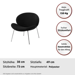 Kayoom Polsterstuhl »Stuhl Jaden 125 2er-Set, im angesagten Stoff mit dem Kräusel-Effekt« (Set) 2 Stk.Ästhetisch minimalistisches Design, Bouclé Stoff, breites Sitzen