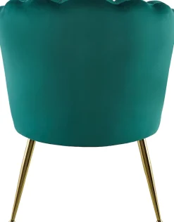 Kayoom Polsterstuhl »Stuhl Lalie 125, Rückenlehne im Retro-Stil, ausgefallene Rückenlehne« () 1 Stk.Rückenlehne in Muschel-Design, Samtbezug, goldene Metallbeine