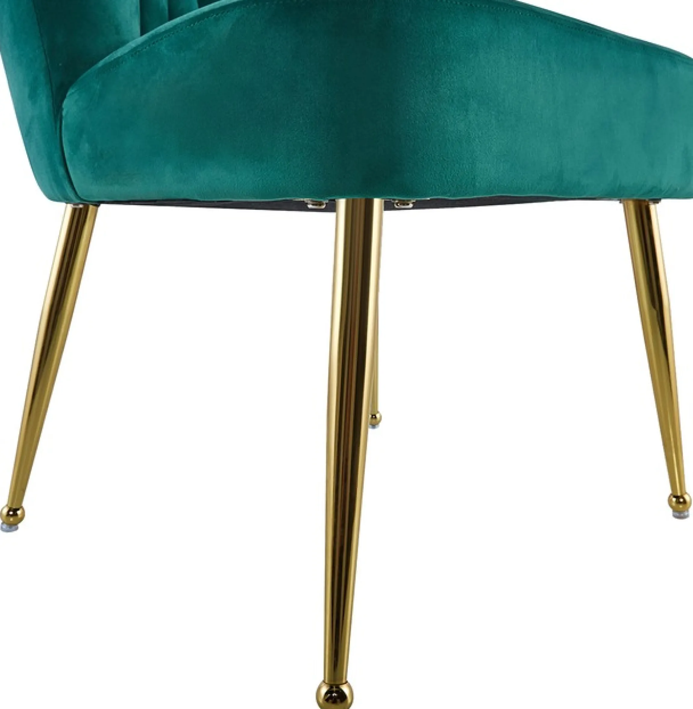 Kayoom Polsterstuhl »Stuhl Lalie 125, Rückenlehne im Retro-Stil, ausgefallene Rückenlehne« () 1 Stk.Rückenlehne in Muschel-Design, Samtbezug, goldene Metallbeine