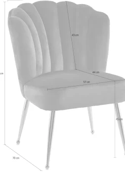 Kayoom Polsterstuhl »Stuhl Lalie 125, Rückenlehne im Retro-Stil, ausgefallene Rückenlehne« () 1 Stk.Rückenlehne in Muschel-Design, Samtbezug, goldene Metallbeine