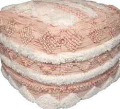 Kayoom Pouf »Bohist 225 50cm x 50cm, Strukturen mit Fransen und Quasten« 1 Stk. tlg. handgefertigt, Unikat, sehr gut kombinierbar, vielfältig im Einsatz