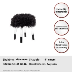 Kayoom Sitzhocker »Fellhocker Laika 110, stilvoller Hocker mit Kunstfell, runde Form« 1 Stk. tlg. bequem, elegant, modern, runde Form, runde Form