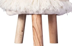 Kayoom Sitzhocker »Hocker Bohist 525, charaktergebende Strukturen mit Fransen und Quasten« 1 Stk. tlg. handgefertigtes Unikat, Boho-Style, gut kombinierbar