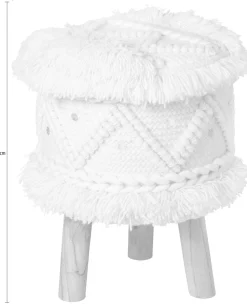 Kayoom Sitzhocker »Hocker Bohist 525, charaktergebende Strukturen mit Fransen und Quasten« 1 Stk. tlg. handgefertigtes Unikat, Boho-Style, gut kombinierbar