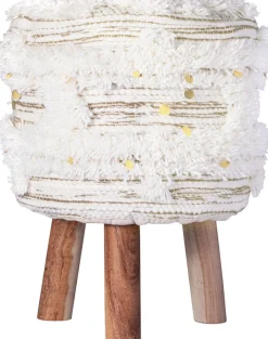 Kayoom Sitzhocker »Hocker Bohist 425, charaktergebende Strukturen mit Fransen und Quasten« 1 Stk. tlg. handgefertigtes Unikat, Boho-Style, gut kombinierbar