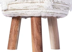 Kayoom Sitzhocker »Hocker Bohist 425, charaktergebende Strukturen mit Fransen und Quasten« 1 Stk. tlg. handgefertigtes Unikat, Boho-Style, gut kombinierbar