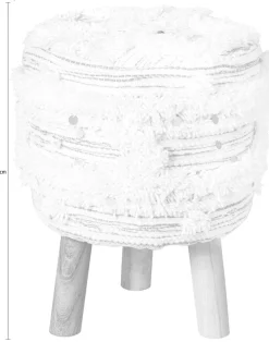 Kayoom Sitzhocker »Hocker Bohist 425, charaktergebende Strukturen mit Fransen und Quasten« 1 Stk. tlg. handgefertigtes Unikat, Boho-Style, gut kombinierbar
