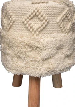 Kayoom Sitzhocker »Hocker Bohist 125, charaktergebende Strukturen mit Fransen und Quasten« 1 Stk. tlg. handgefertigtes Unikat, Boho-Style, gut kombinierbar