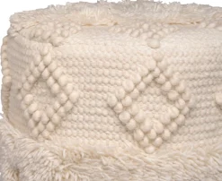 Kayoom Sitzhocker »Hocker Bohist 125, charaktergebende Strukturen mit Fransen und Quasten« 1 Stk. tlg. handgefertigtes Unikat, Boho-Style, gut kombinierbar