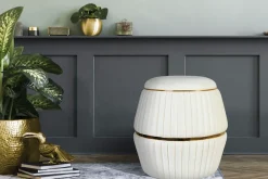 Kayoom Sitzhocker »Hocker Doric, trendiger Look, ästhetische Farbgebung, schöne Steppung« 1 Stk. tlg. komfortabel, hochqualitativ, pflegeleicht, in vielen Räumen zuhause