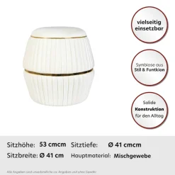 Kayoom Sitzhocker »Hocker Doric, trendiger Look, ästhetische Farbgebung, schöne Steppung« 1 Stk. tlg. komfortabel, hochqualitativ, pflegeleicht, in vielen Räumen zuhause