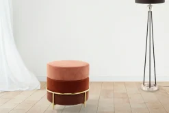 Kayoom Sitzhocker »Hocker Matilda 225, Komfortable runde Form, Gemütlicher Design-Hocker« 1 Stk. tlg. samtweich, elegant, gepolstert, große Sitzfläche