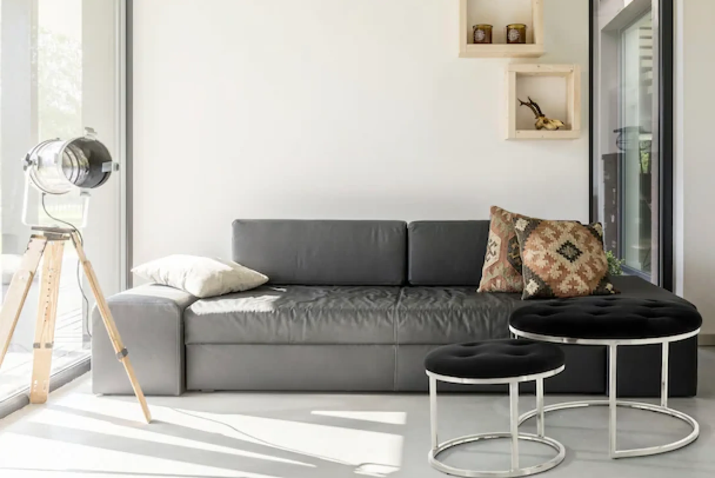 Kayoom Sitzhocker »Hocker Myla 2er-Set, praktisch ineinander schiebbar« Set, 2 Stk. tlg. ineinander schiebbar, rund, gesteppt, mit Zierknöpfen