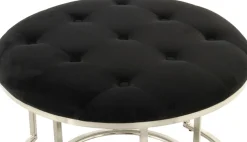 Kayoom Sitzhocker »Hocker Myla 2er-Set, praktisch ineinander schiebbar« Set, 2 Stk. tlg. ineinander schiebbar, rund, gesteppt, mit Zierknöpfen