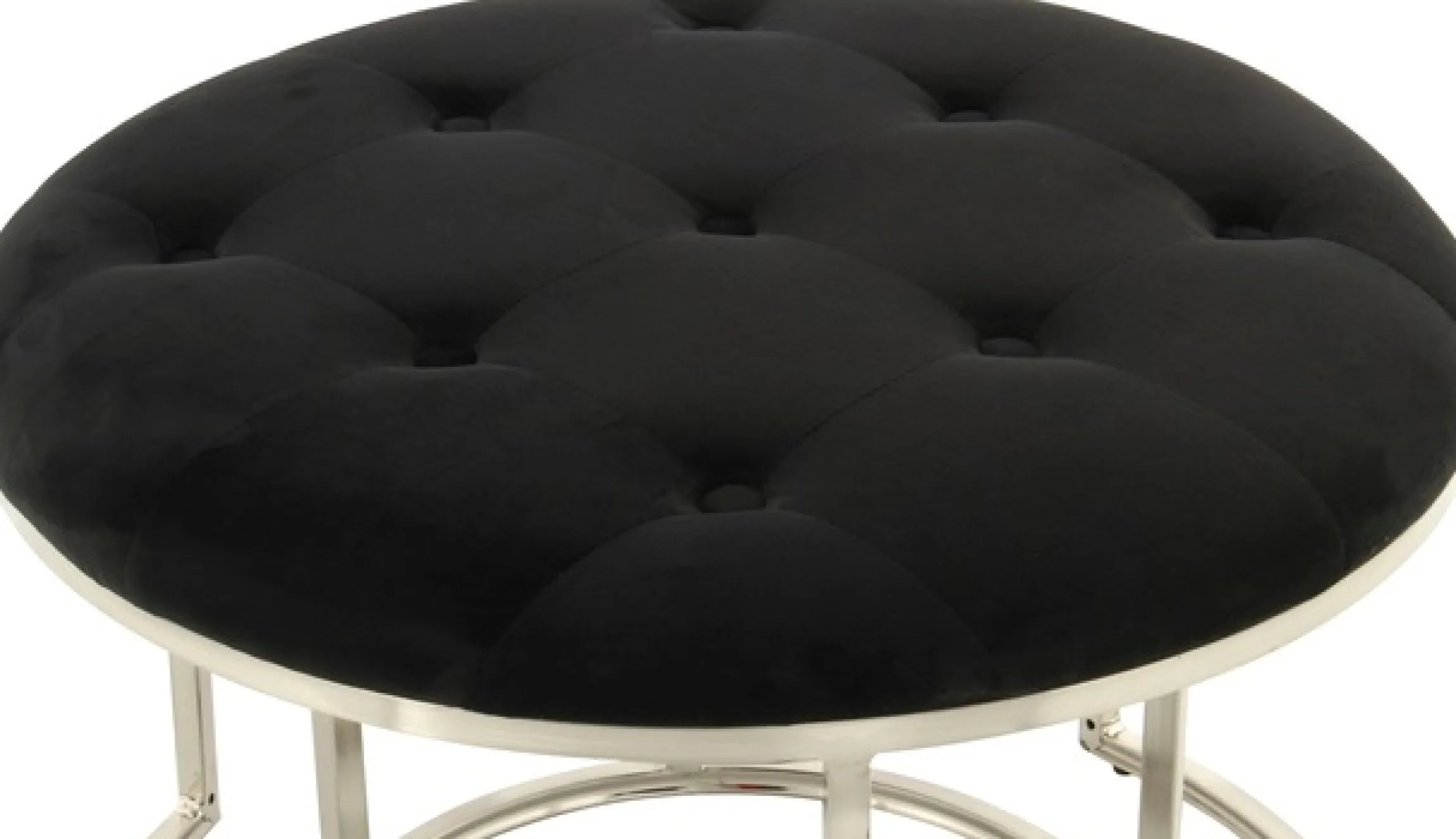 Kayoom Sitzhocker »Hocker Myla 2er-Set, praktisch ineinander schiebbar« Set, 2 Stk. tlg. ineinander schiebbar, rund, gesteppt, mit Zierknöpfen