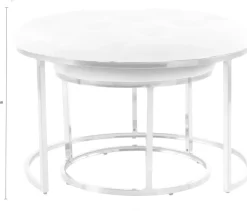 Kayoom Sitzhocker »Hocker Myla 2er-Set, praktisch ineinander schiebbar« Set, 2 Stk. tlg. ineinander schiebbar, rund, gesteppt, mit Zierknöpfen