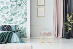 Kayoom Sitzhocker »Hocker Rare, Edler Touch durch goldenes Gestell« 1 Stk. tlg. eckig, samtweich, gesteppt, mit Zierknöpfen, Edelstahlgestell