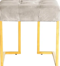 Kayoom Sitzhocker »Hocker Rare, Edler Touch durch goldenes Gestell« 1 Stk. tlg. eckig, samtweich, gesteppt, mit Zierknöpfen, Edelstahlgestell