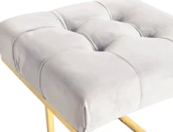 Kayoom Sitzhocker »Hocker Rare, Edler Touch durch goldenes Gestell« 1 Stk. tlg. eckig, samtweich, gesteppt, mit Zierknöpfen, Edelstahlgestell