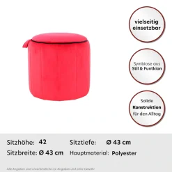 Kayoom Sitzhocker »Hocker Reese, Sitzhocker mit Komfort, samtweiche Oberfläche« 1 Stk. tlg. samtweich, dekorativ, detailreich, attraktive Farbgebung