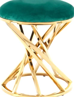 Kayoom Sitzhocker »Hocker Wesley 325,Sitzpouf in elegantem Design, Gestell aus Metall« 1 Stk. tlg. glamourös, hochwertig, mit weichem Sitzkissen und Stoffbezug